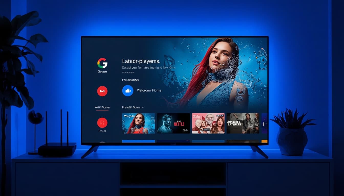 Tableau de bord d'une Smart TV sous Google TV