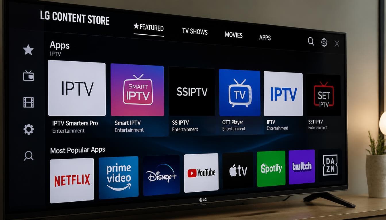 Smart TV LG sous webOS affichant l'interface d'accueil