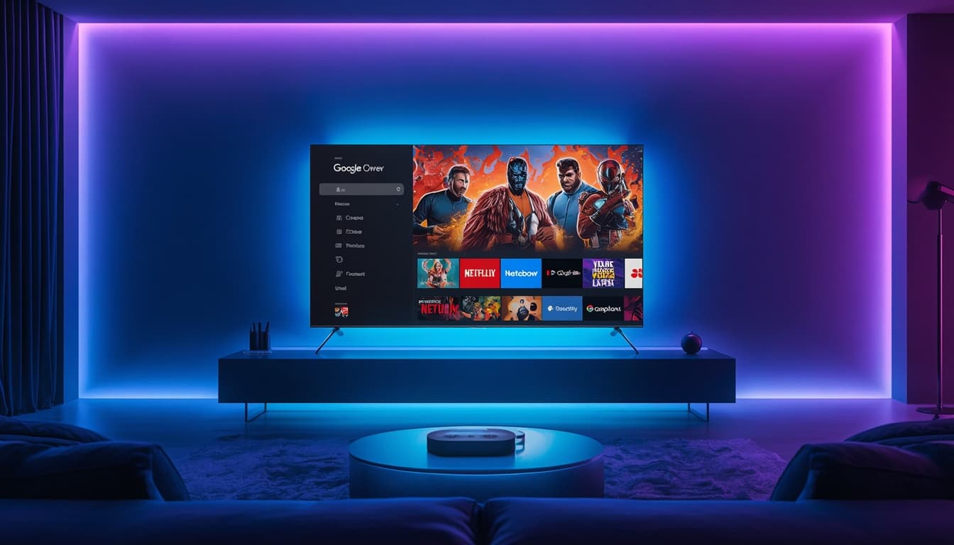Illustration éditoriale d'une plateforme de streaming sur Smart TV